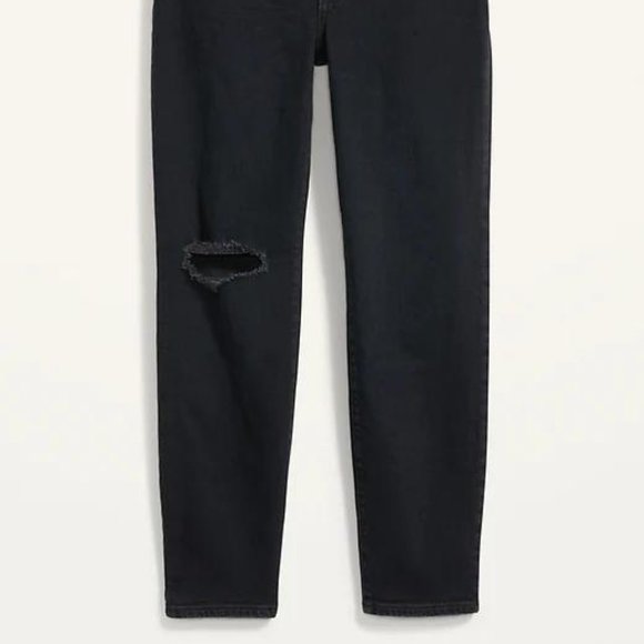 Old Navy High-Waisted O.G. Straight Ripped Black Ankle Jeans for Women New - Picture 6 of 6
